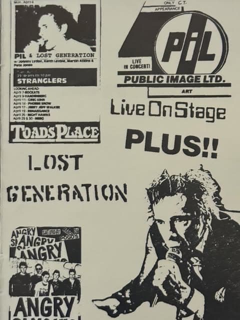 Lost Generation opening for PiL at Toad's Place, 1982